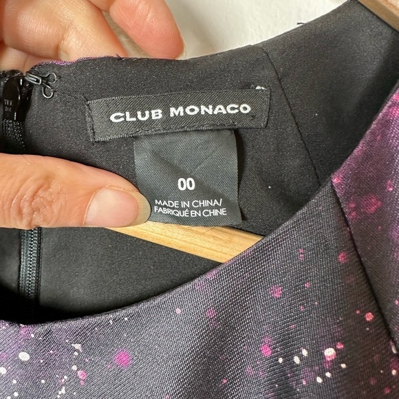 CLUB Monaco Black Ophelia Galaxy Print Silk Dress Size 00 - Picture 3 of 8